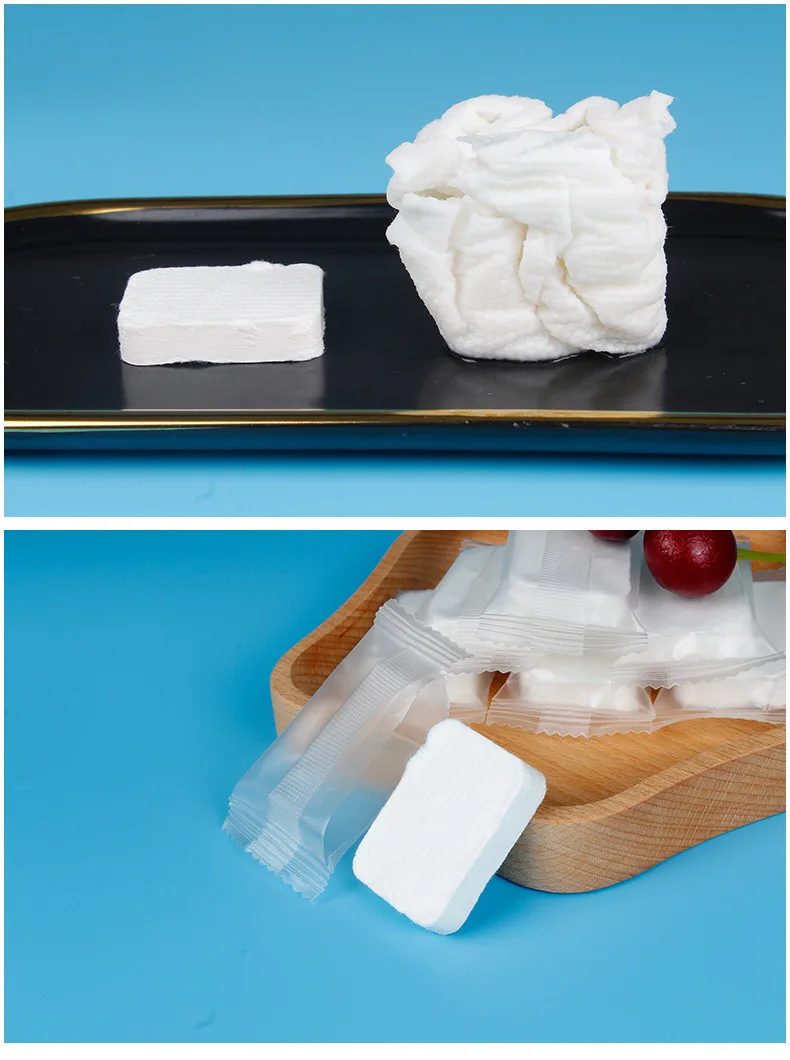 Mini Compressed Magic Towel Compressed Tablet Non-woven Fabric facial cleansing tissue Towel