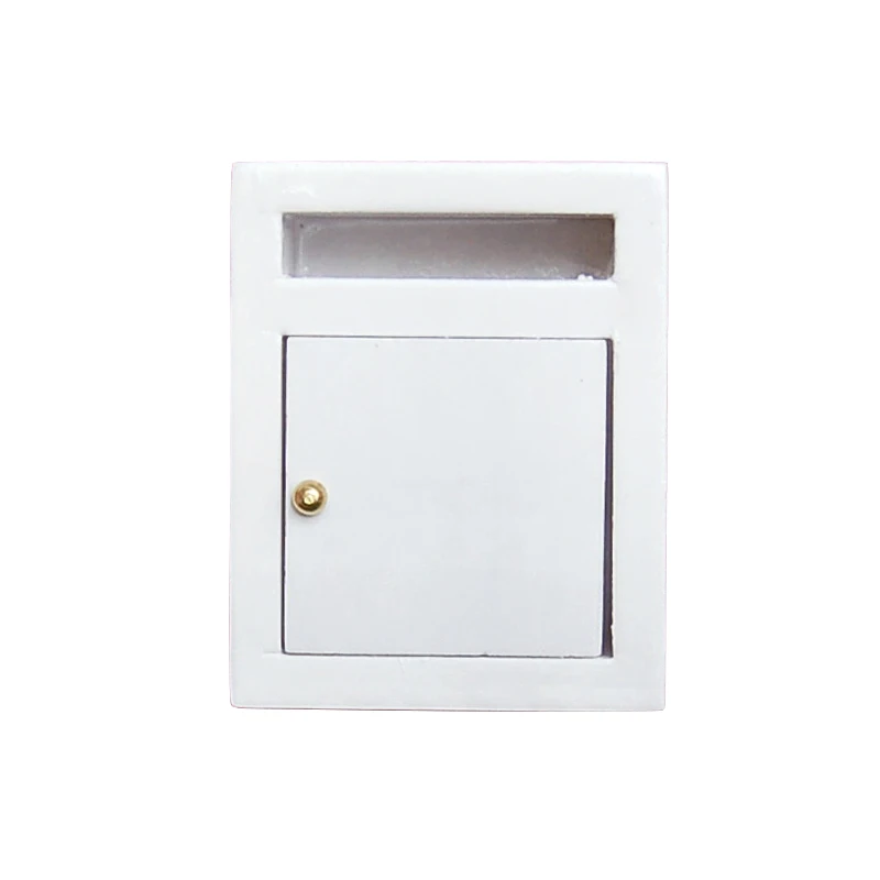 iland miniatures Small Letter Box Mini Mailbox Dollhouse Wooden Painted Mail Box White Post Box OA021
