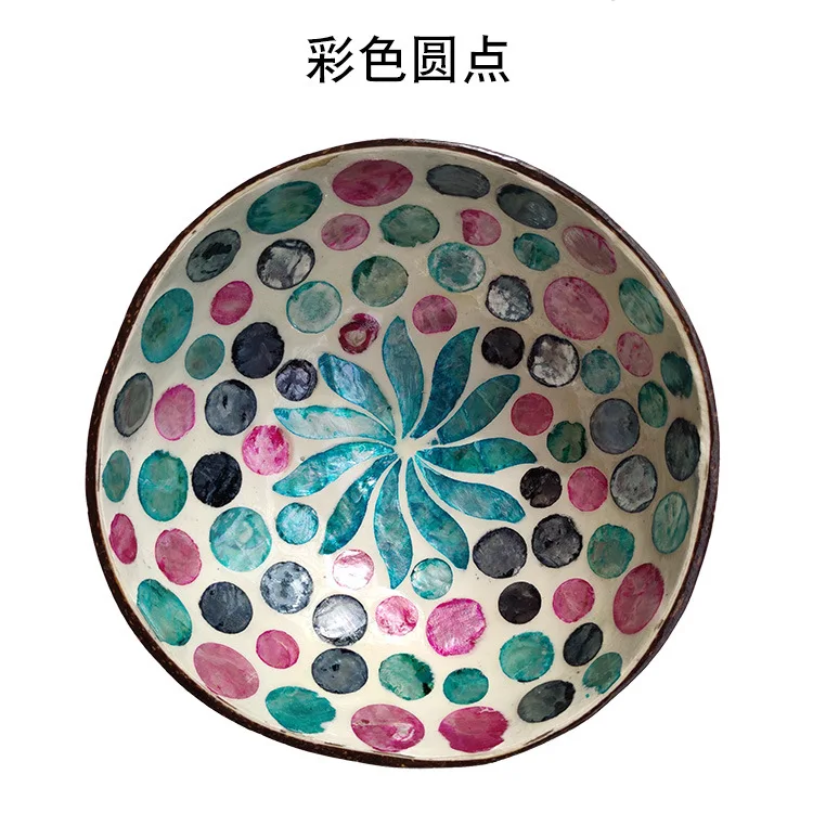 Hand-Carved  mother of pearl coco nut bowl for decora    mother of pearl bowl art coco bowl
