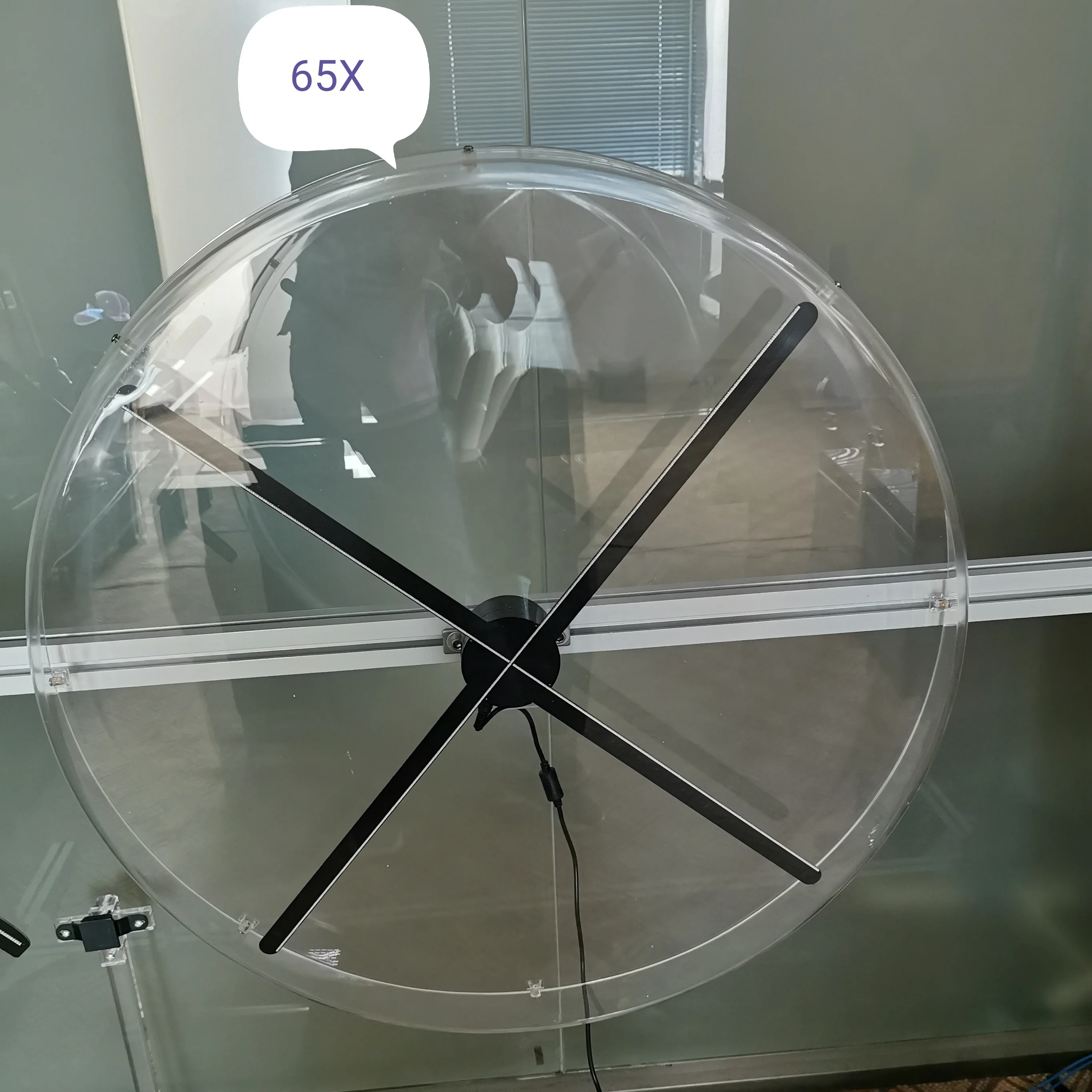 65cm 3d led holographic fan comes with acrylic protective cover cases