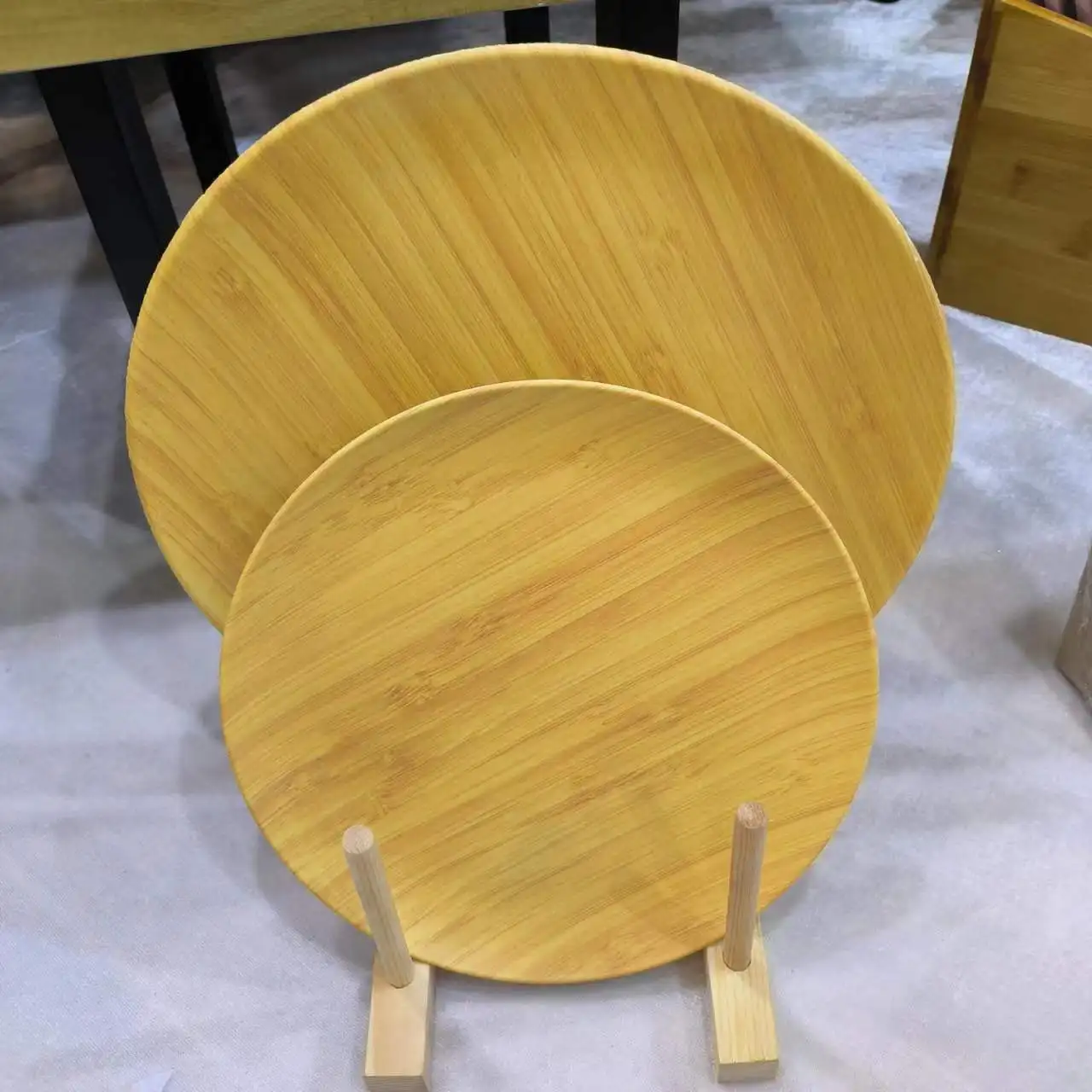 Reusable Durable Tableware for Home Picnic Party Dishwasher safe for Adults Kids Bamboo Fiber Salad Dessert Plates Set