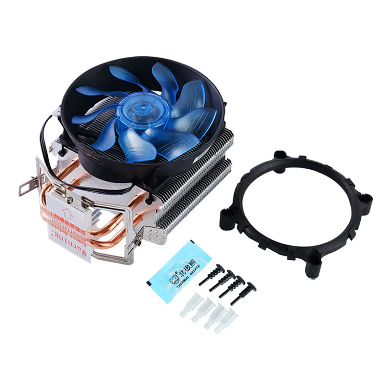 Drop Shipping Heat Sink Cpu Cooler with Two Heat Pipes Argb Cooling Fan Box Computer Case Copper & Aluminum Heatpipe 1 Pcs 120mm