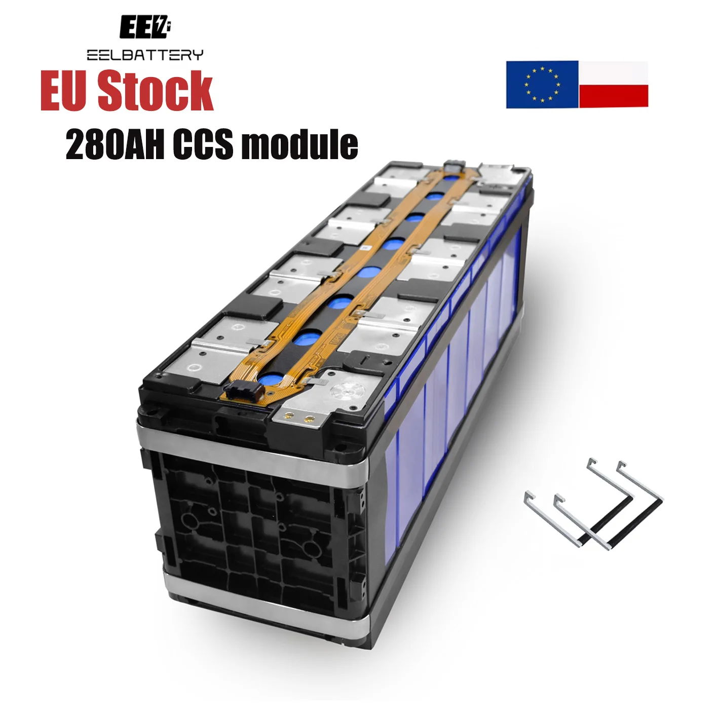 EU Stock EEL 25.6V 280AH CCS module Latest Technology 300kgf Compression Energy Storage Battery Lifepo4 CCS 280Ah Module
