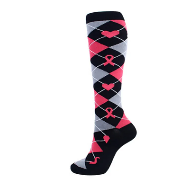 JX-II-0763 pink ribbon socks breast cancer awareness socks pink breast cancer socks