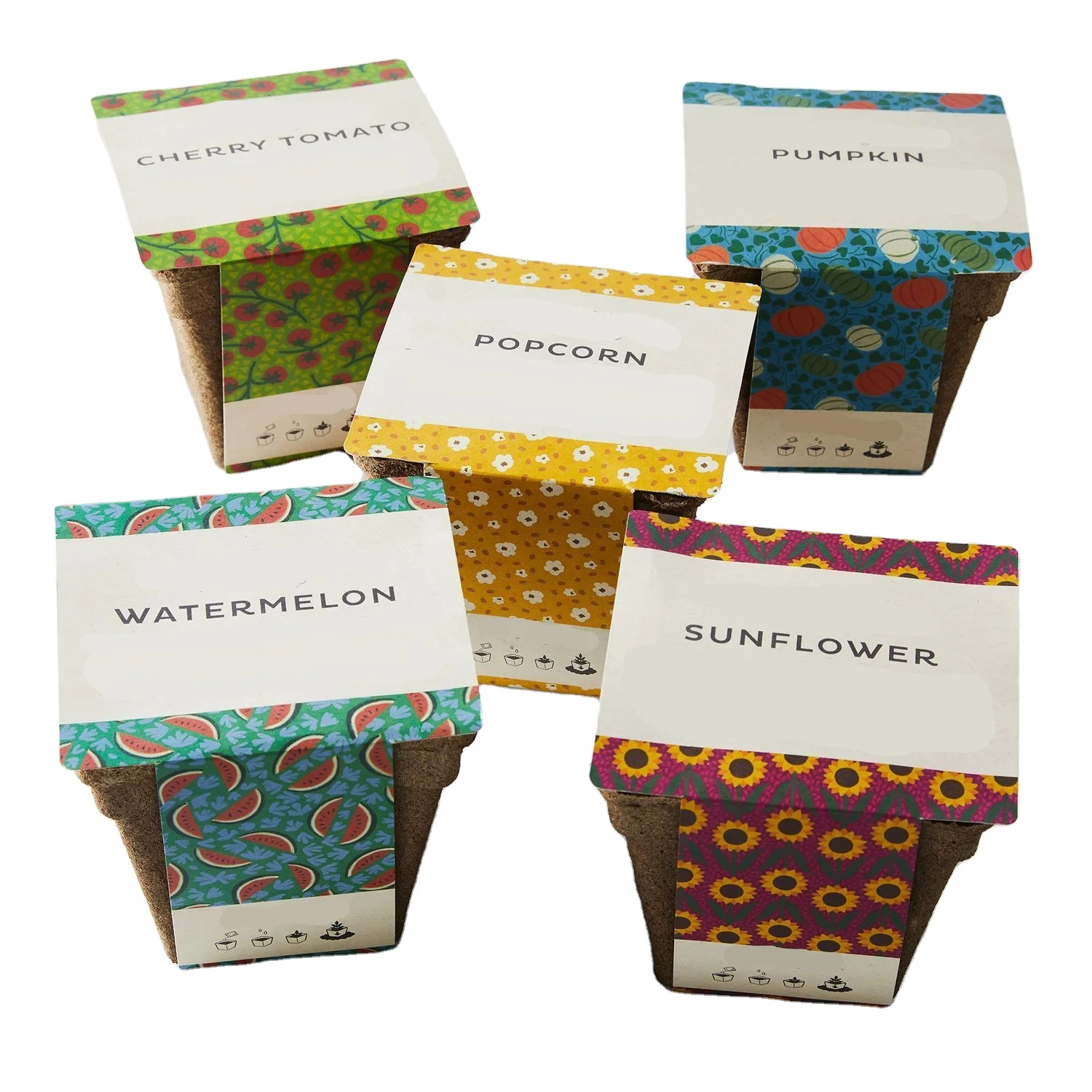 Biodegradable Cowpot Garden Indoors Outdoors Starting Drop In Kits herb grow kit flower home decor set