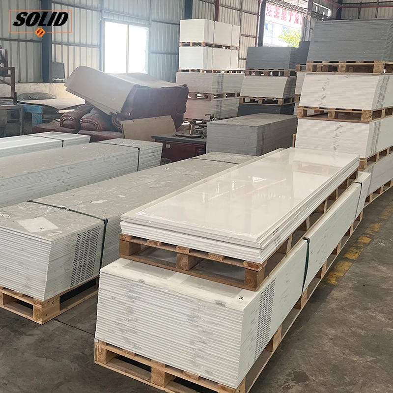 Acrylic Solid Surface Marble Panel Artificial Stone Sheet 6-30mm Thickness For Kitchen Countertop