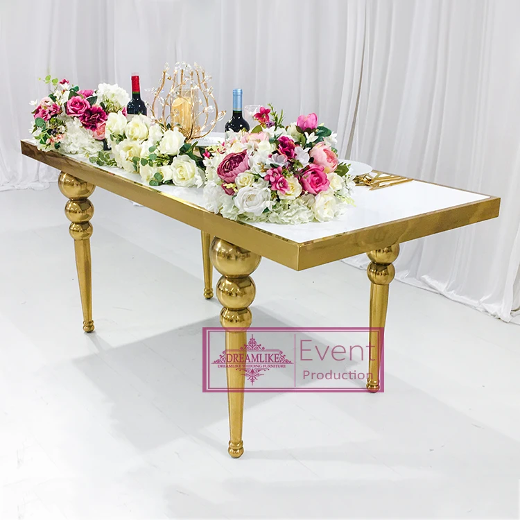 Wedding events long metal banquet table dining room furniture for dining