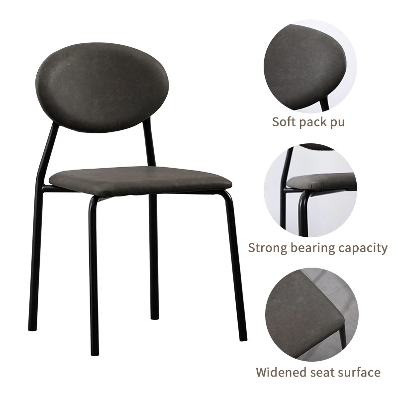 2021 Hot Sale different colors optional leather dining chair with chrome metal tube legs