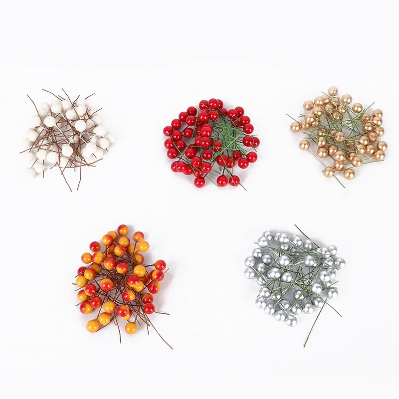 Cross-border hot sell gold silver ball berry simulation foam fruit small red fruit peony fruit Christmas accessories