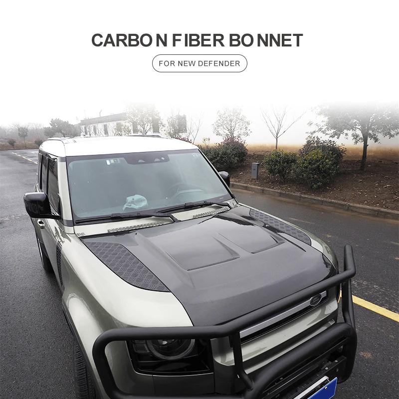Усовершенствованная передняя крышка из углеродного волокна для Land Rover 2020 + Defender 110 Высококачественная двигателя и алюминиевого
