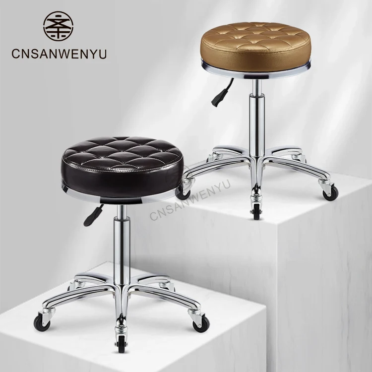 Cheap quality hot adjustable hydraulic rolling modern simple moving stool salon stool beauty chair