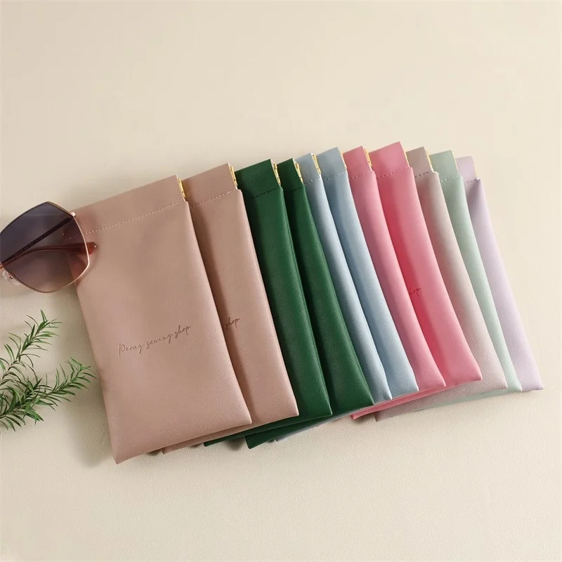 Custom Logo Glasses Pouch Bag Sunglasses Case Leather Pouch Glasses Packaging Bag