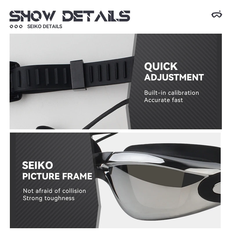 Swim Goggle  Custom Logo Waterproof Swim Goggle Sport Glasses Racing Anti-fog  Myopia lens Swim Goggles