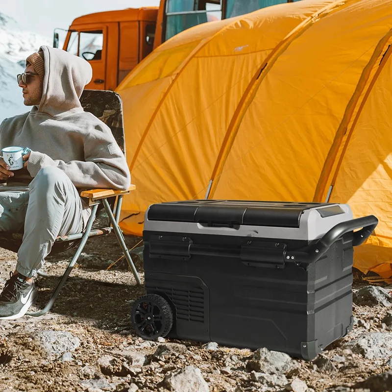Alpicool 35L автомобильный портативные охлаждающий 12V солнечный холодильник с морозильной камерой управлением помощью