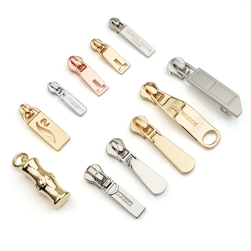 customize Color Metal Zipper Slider Custom Zipper Pull Creative Pattern Zipper Puller Nylon Zip Head