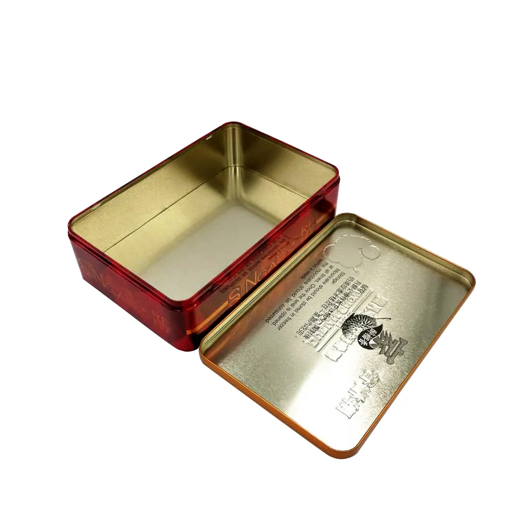 Rectangular Food Grade Customized printed Moon Cake Tin Box Packaging Box For Moon Cake
