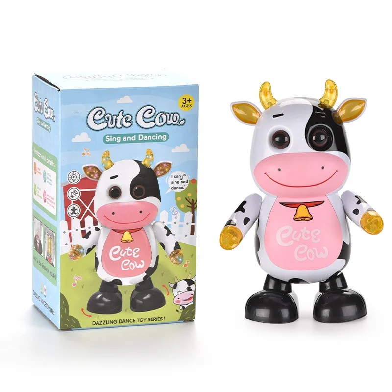 B/O Dancing and Singing Plastic Cute Cow Toy Animal With Light and Music