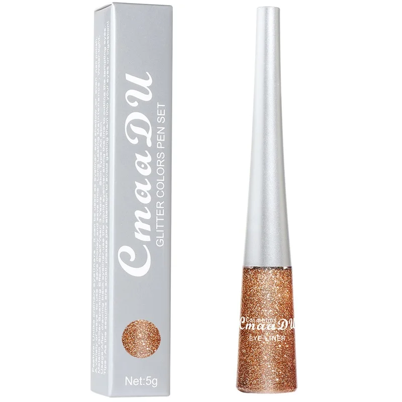 Wholesale vegan professional colorful shimmer waterproof makeup best self adhesive pigment magic Glitter Liquid Eyeliner