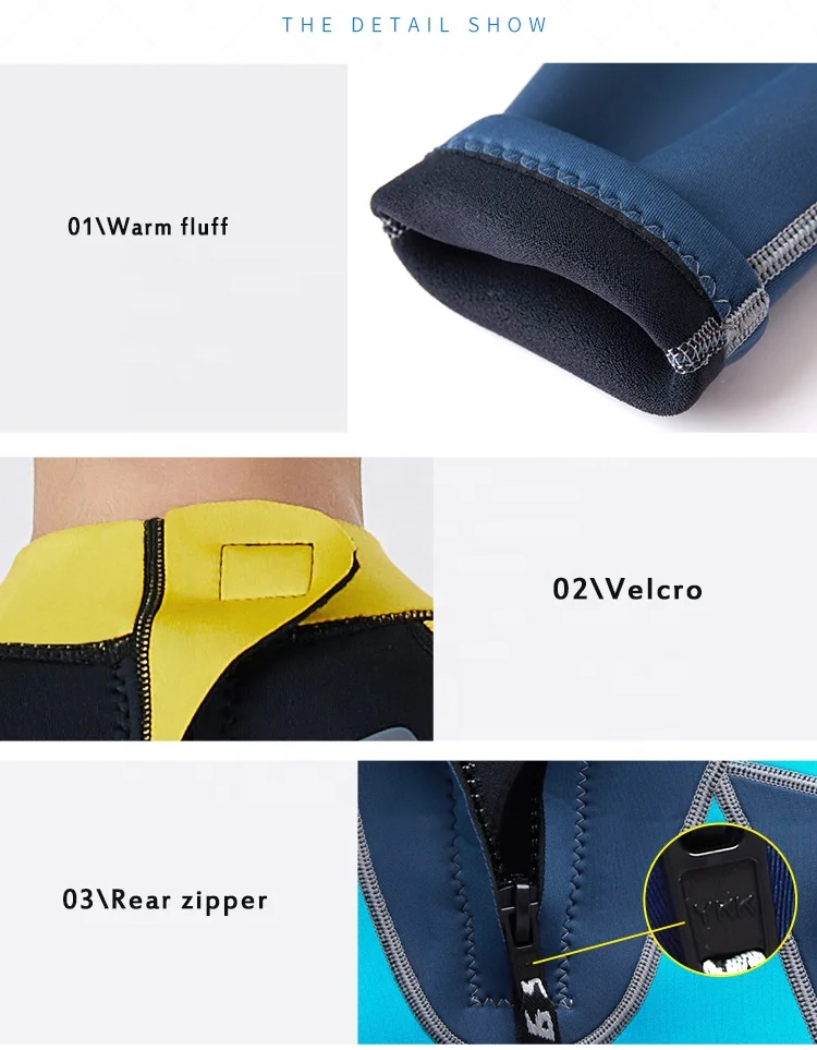 Детский неопреновый слитный купальник с коротким рукавом и молнией сзади, 2,5 мм