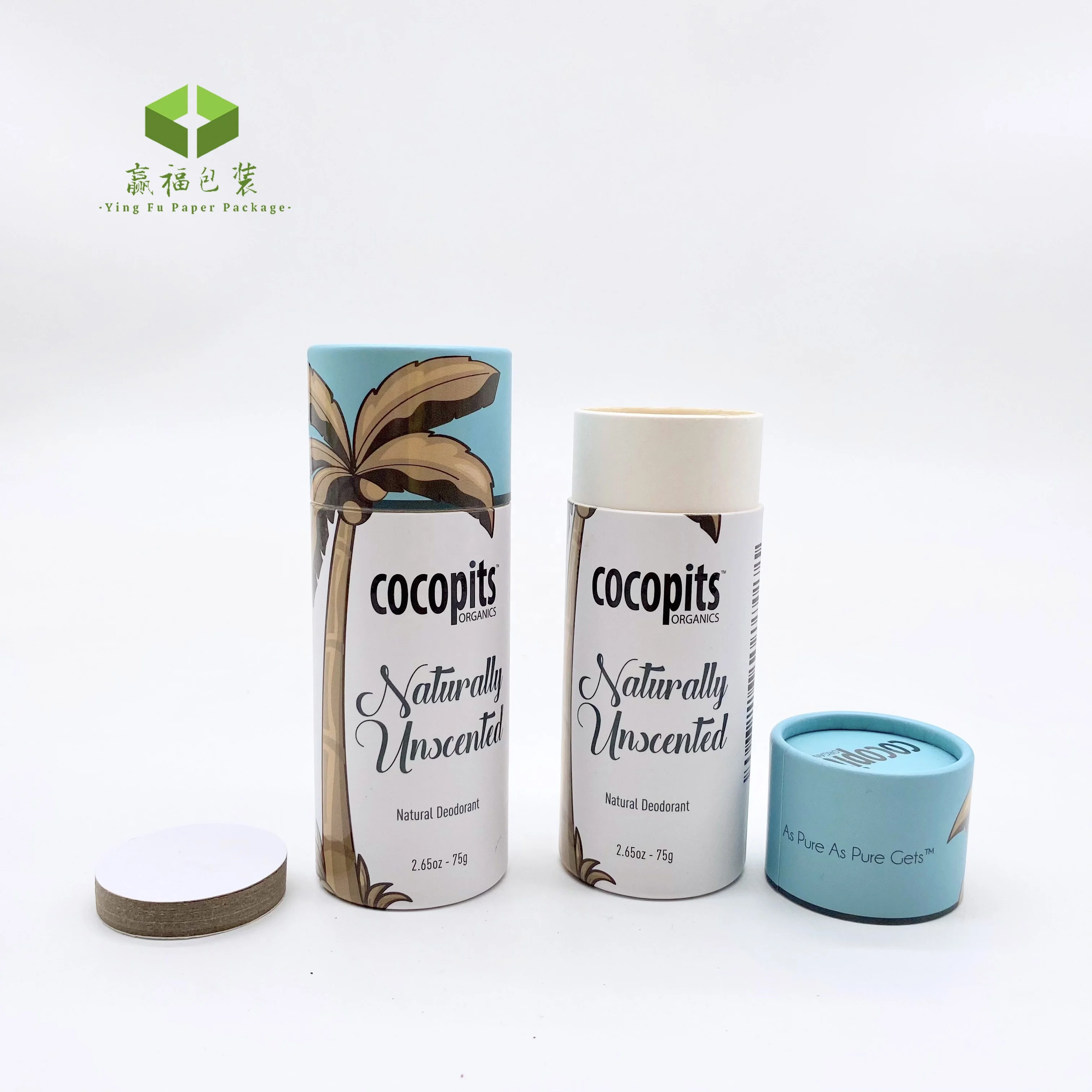 Biodegradable Custom empty cosmetic push up paper tube ice cream lip balm with logo label deodorant stick container packaging