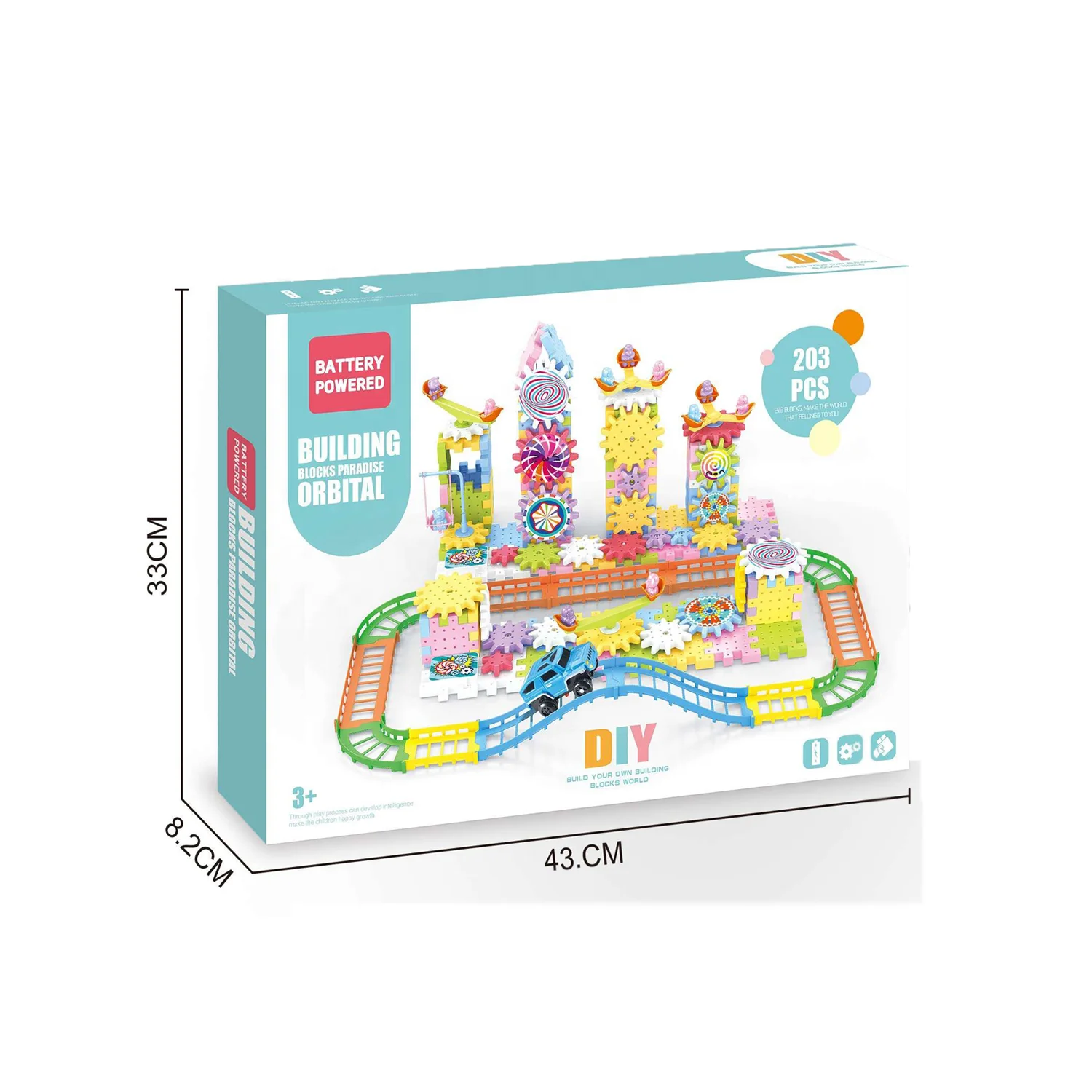 Kids Educational Stem Toy Set 203 PCS Gear Building Blocks Electric Building Blocks Gear Kids Puzzle Game Gear toy