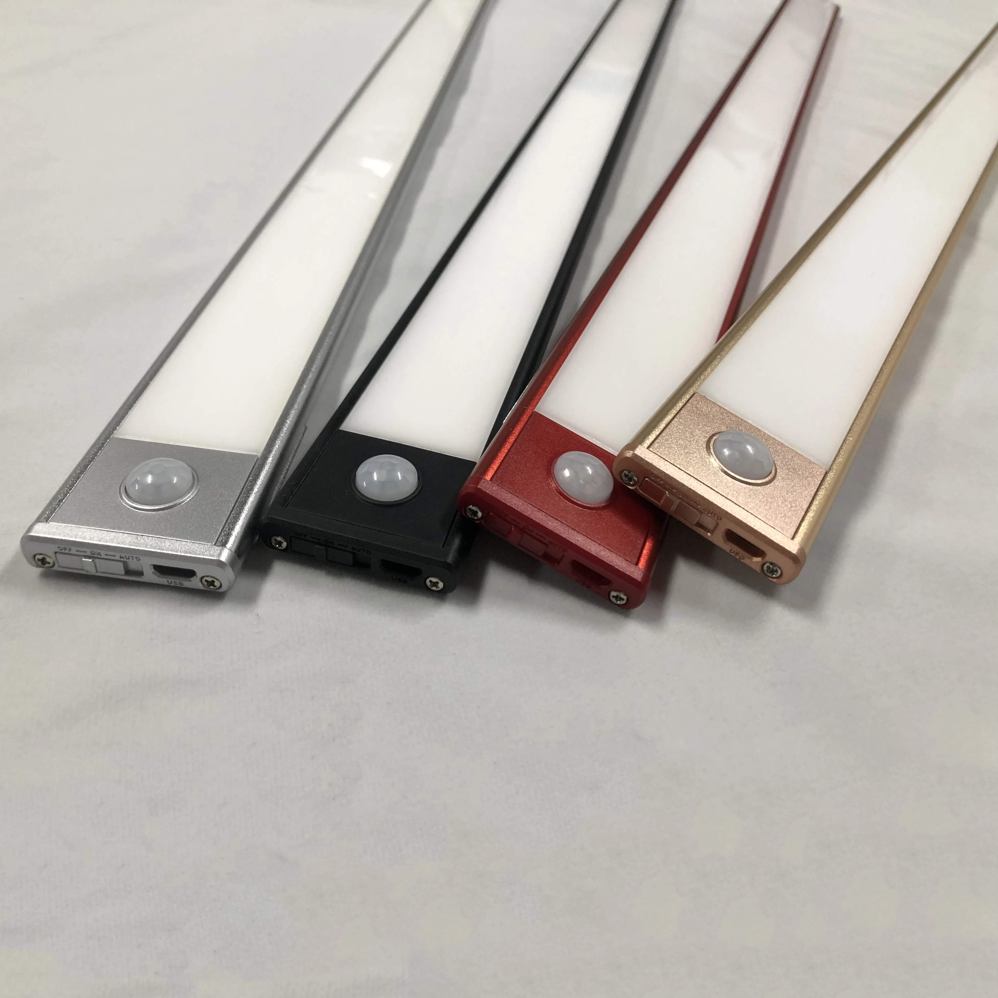 Motion Sensor Cabinet Light Under Counter Closet Lighting Wireless USB Rechargeable Battery Powered Kitchen Night Lights LED 5V