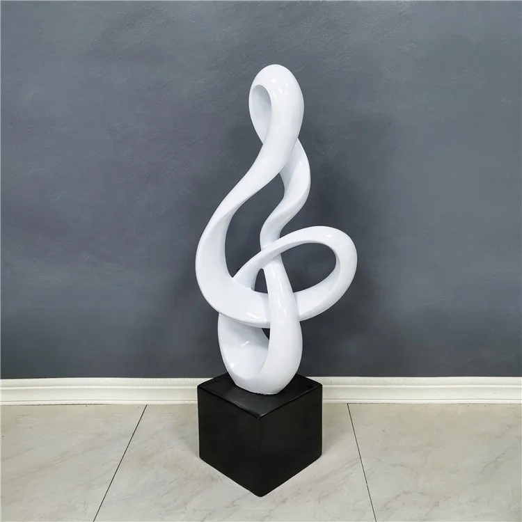 Customized Red Ribbon Modern Standing Sculpture Modern Art Home Decor