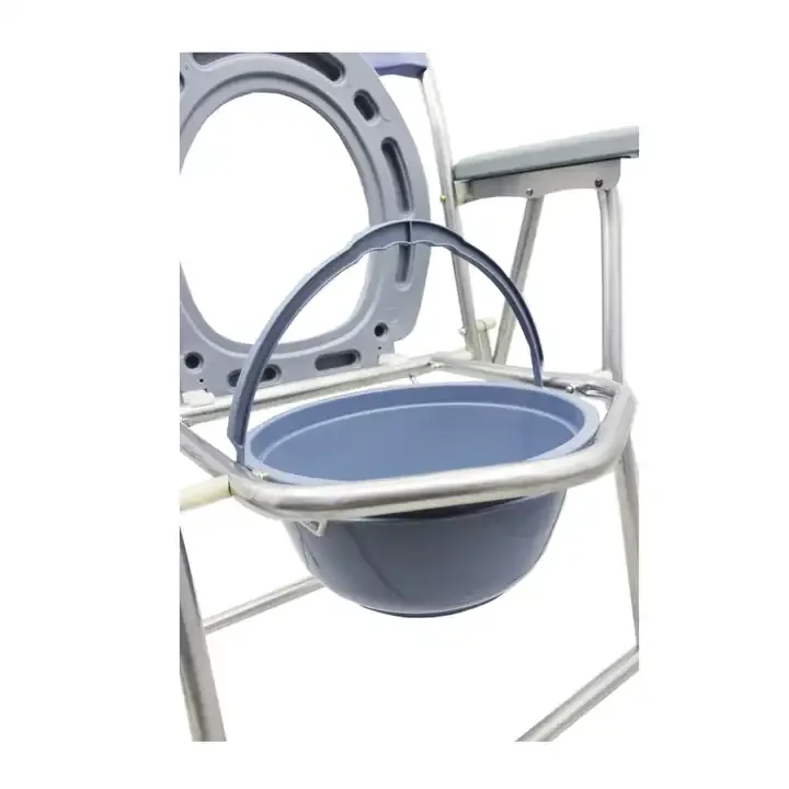 Wholesale Medical Portable Electric Wheelchair Toilet Chair With Bucket Patient Elderly Height Adjustable Folding Commode Chair