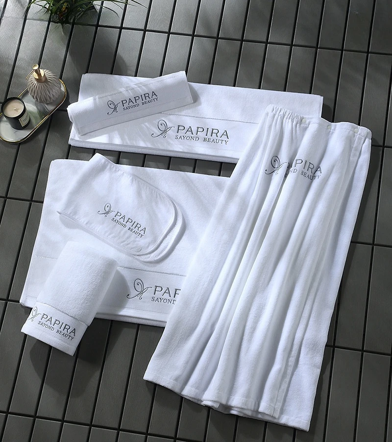 Embroidered logo disposable hair towel face towel disposable soft tea towels kitchen for home