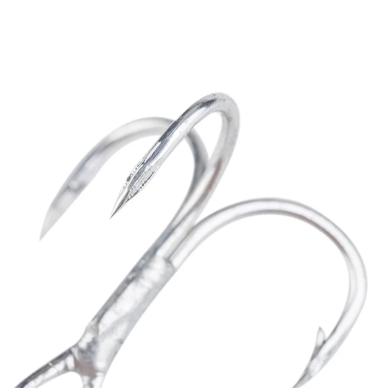 Wholesale 3X Strong High Carbon Steel Fishhook 1#-12# Fishing Treble Hooks with Barbs
