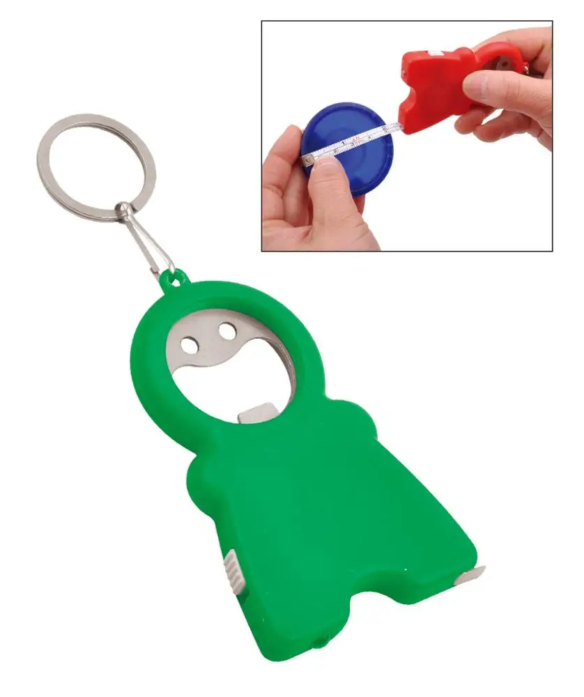 smile shape cheap corkscrews bottle opener, decorative corkscrew with phone stand keychain and  led light ruler YC589
