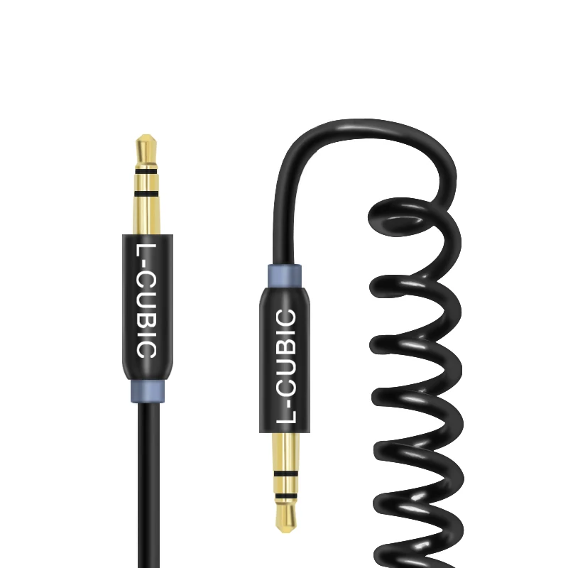 
L-CUBIC Wholesale High Quality Gold Plated Connector Metal Head Aux Cable 3.5mm Audio Cable 
