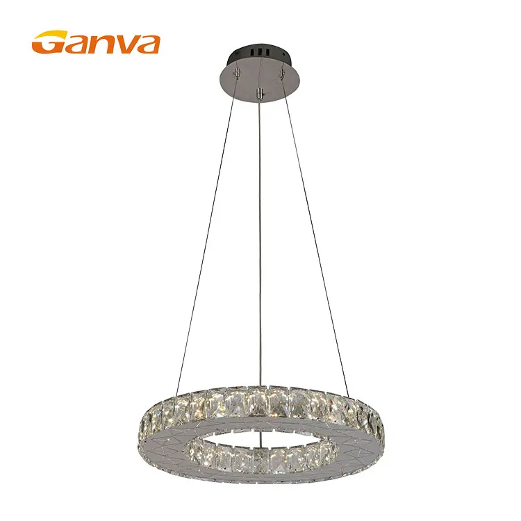 GANVA Church Unique Round Glass Pendant Light Modern Luxury LED Hanging Chandelier