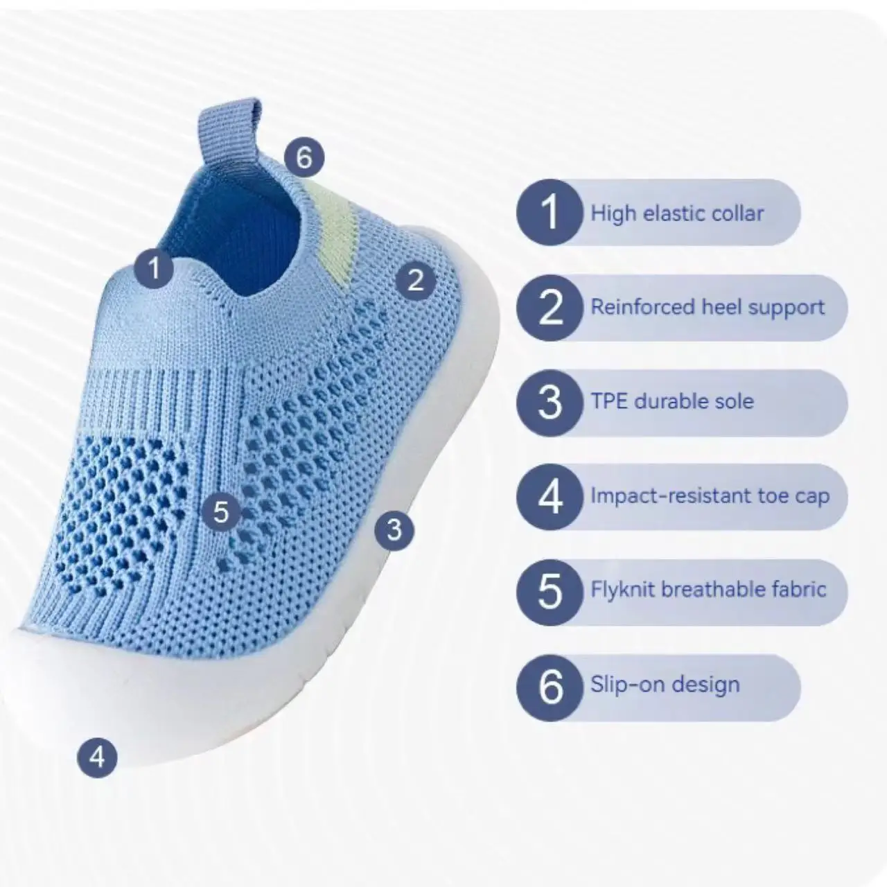 2024 New Design Children Baby Walking Shoes Mesh Upper Soft Sole Unisex Boys Girls Slip-on Sneaker Casual Shoes