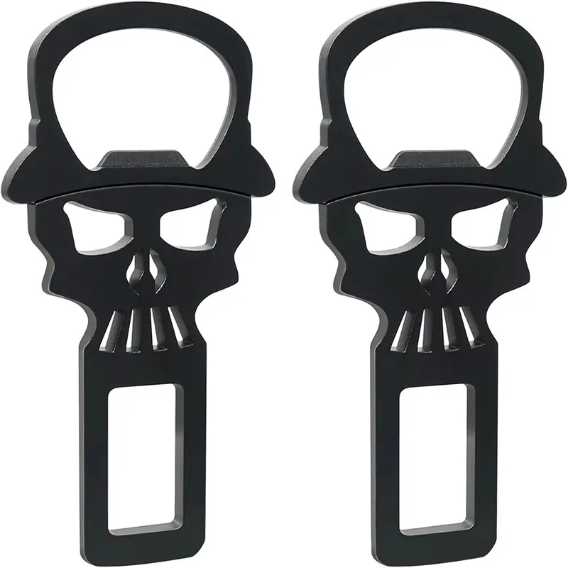 Skull Model Shape Car Seat Belt Alarm Silencer Stopper Buckle Clip Beer Bottle Opener