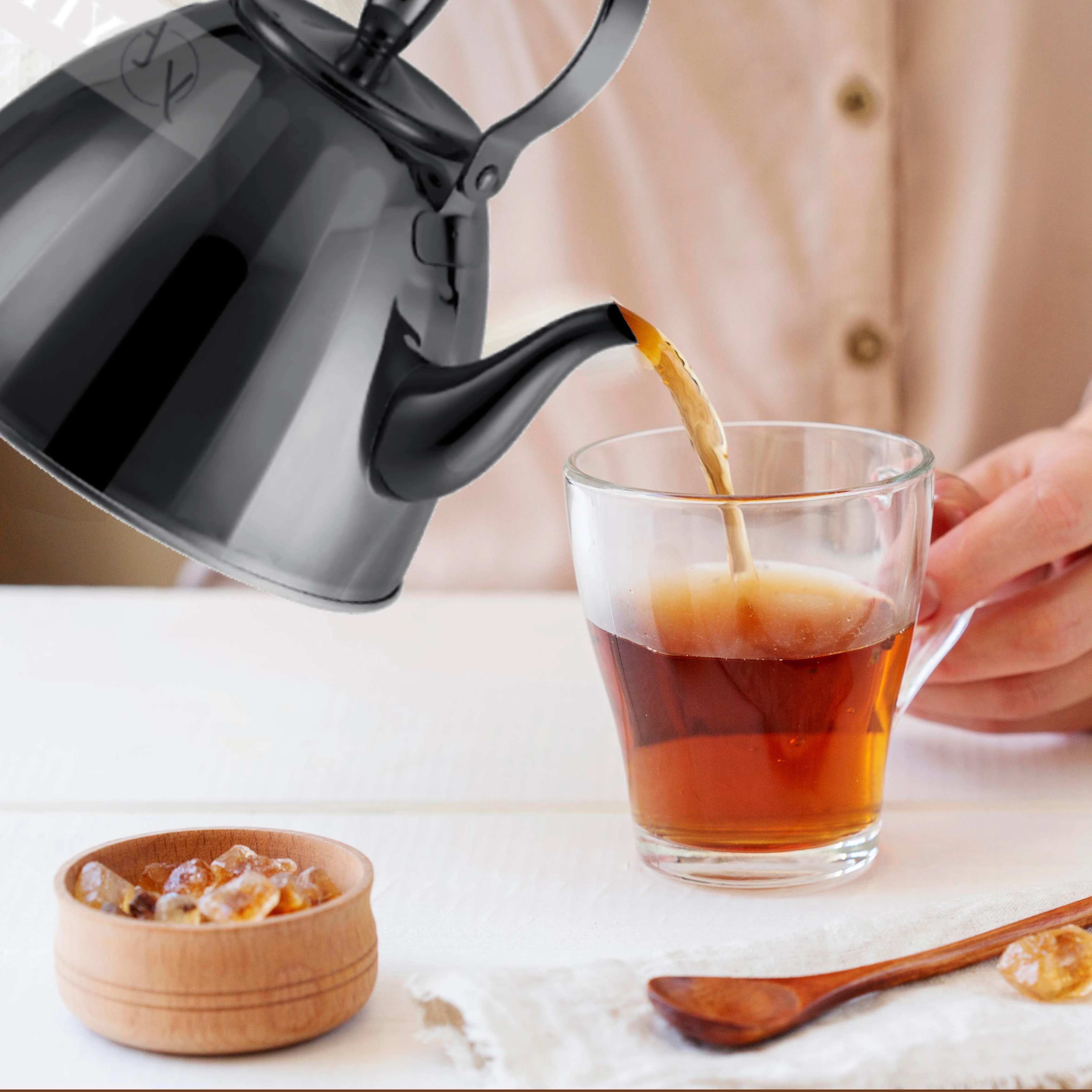 Middle East Tea Kettle Stainless Steel Body with Infuser , Mirror Finished  Water Tea Kettle Gas Induction New Design Tea Kettle