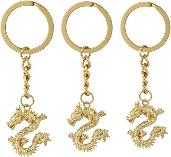Chinese Dragon New Year Keychains Year of the Dragon Keychain Feng Shui Keyring Attracting Wealth and Good Luck