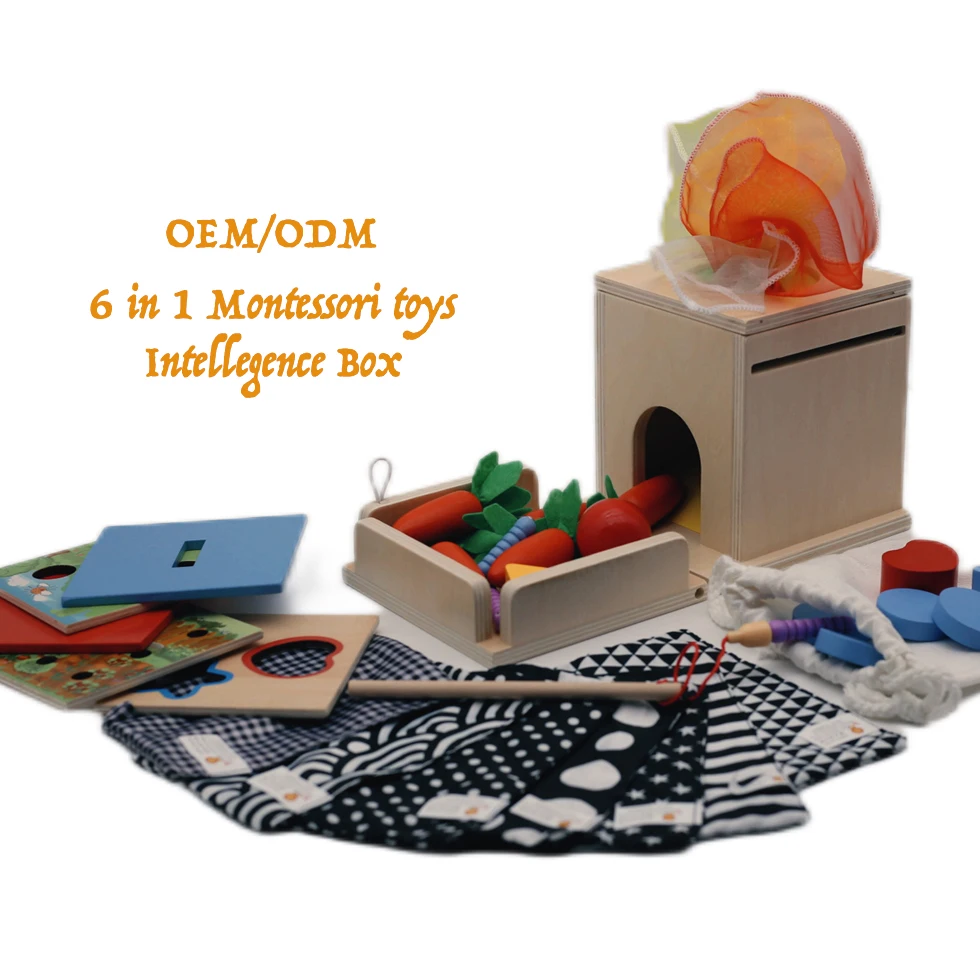 Carrot Harvest Object Permanence Coin Tissue Box Wooden Toy Baby 4 for 1 Montessori Educational Toy Fine Motor Skills