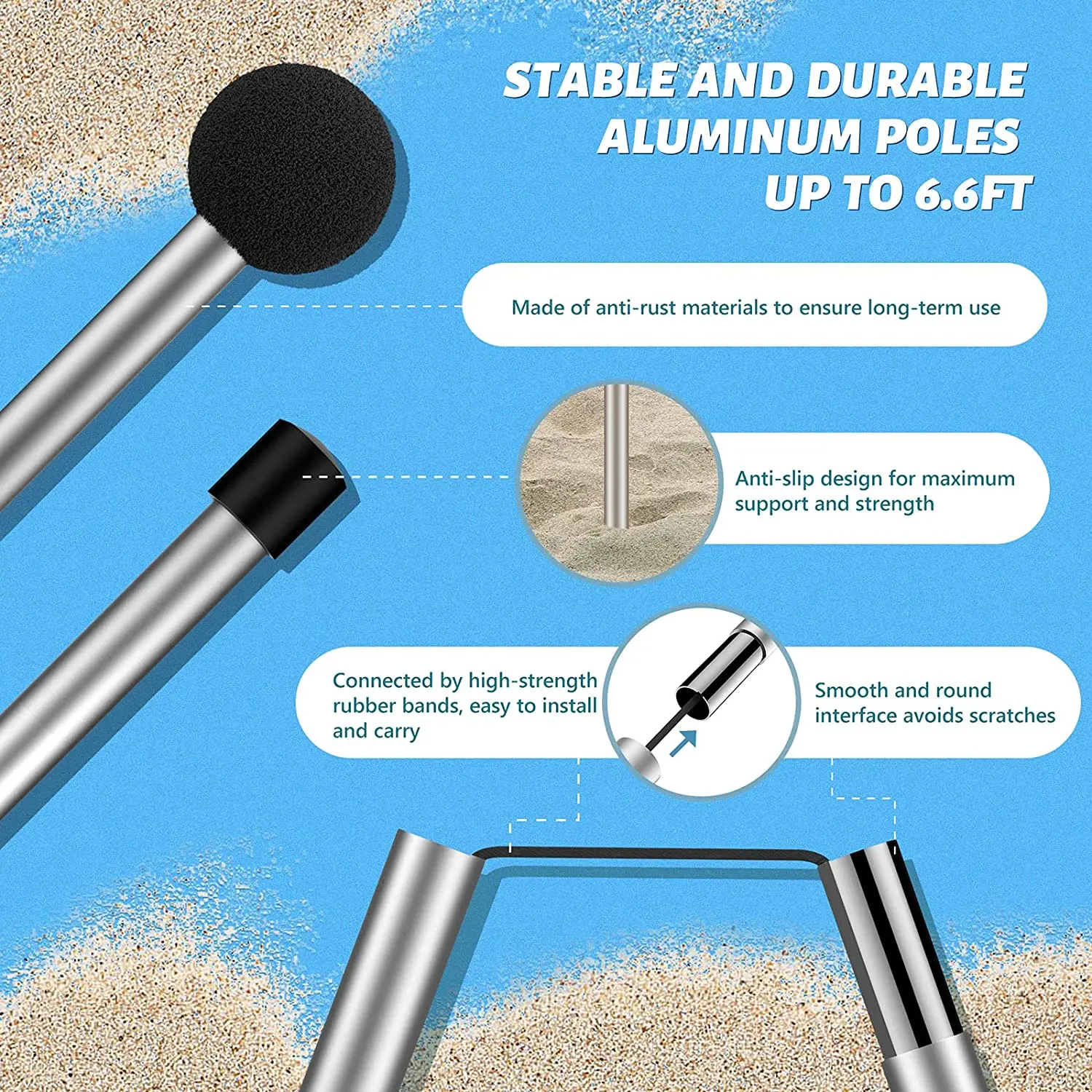 UV50+ Summer Beach Sunshade Tent Outdoor Beach Tent Camping Hexagonal Beach Tent