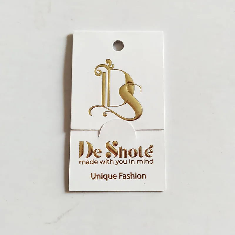New china designs paper hang tag , custom your own logo clothing hangtag from Qingdao