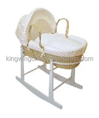 
maize leaf woven storage basket with dressing and stand suitable and comfortable for baby crib cot for kids baby moses baksets 