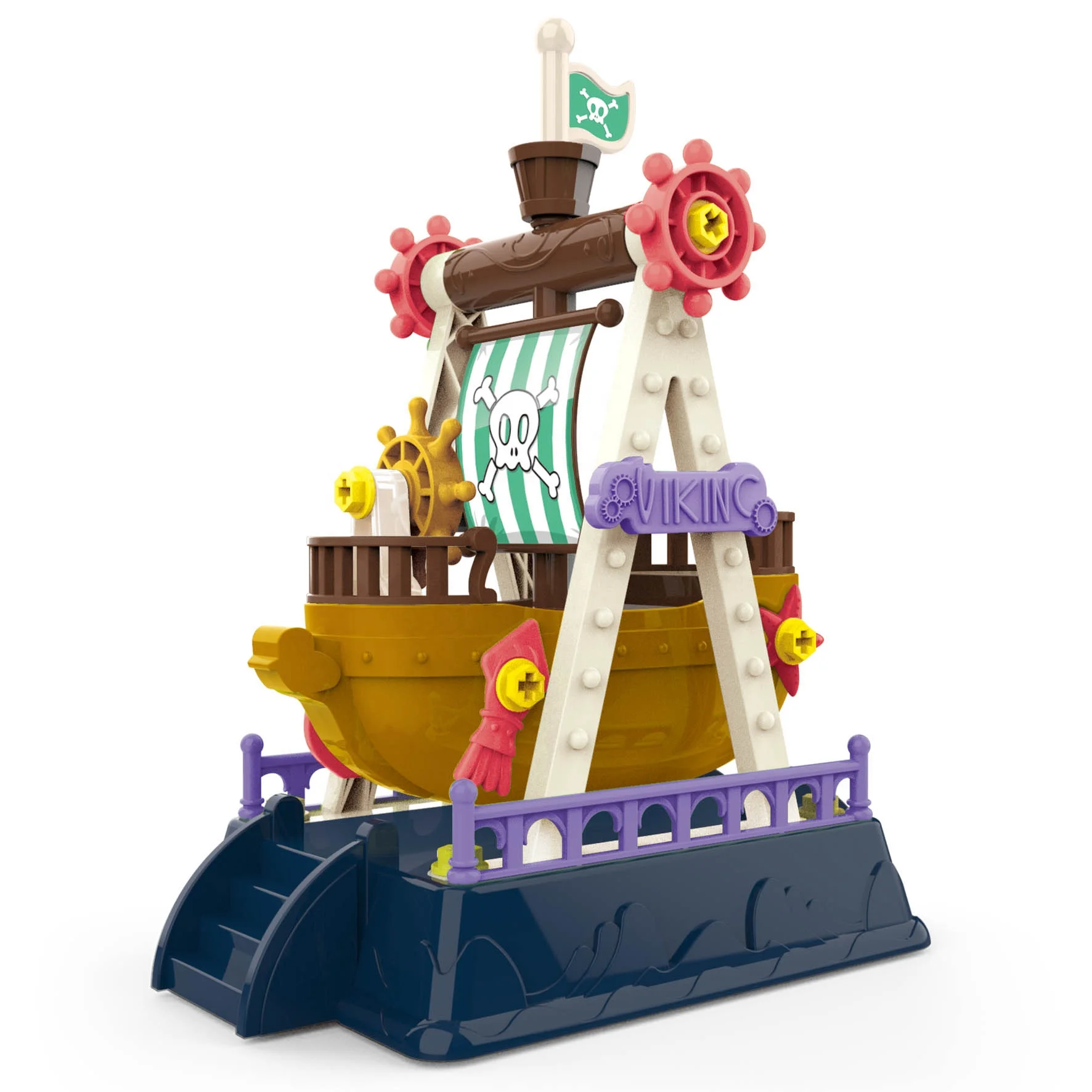 Интеллектуальные игрушки пиратский корабль красочный ABS пластик большие строительные блоки игрушка кирпичи конструктор для детей