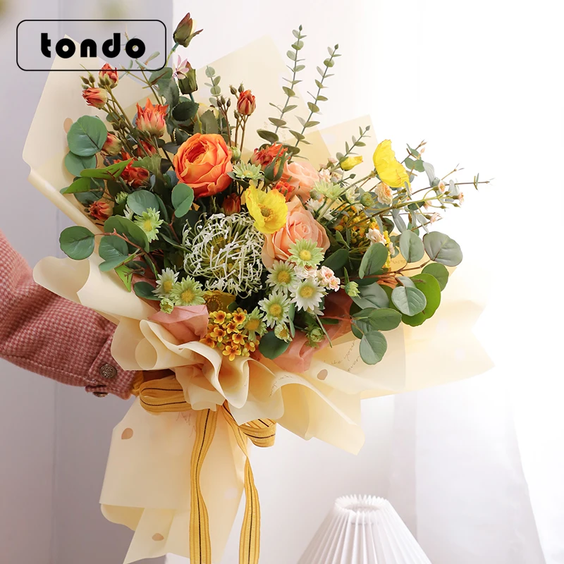 2021 Tondo 20sheet/bag Waterproof petal Pattern Korean Flower Wrapping Paper For Flower