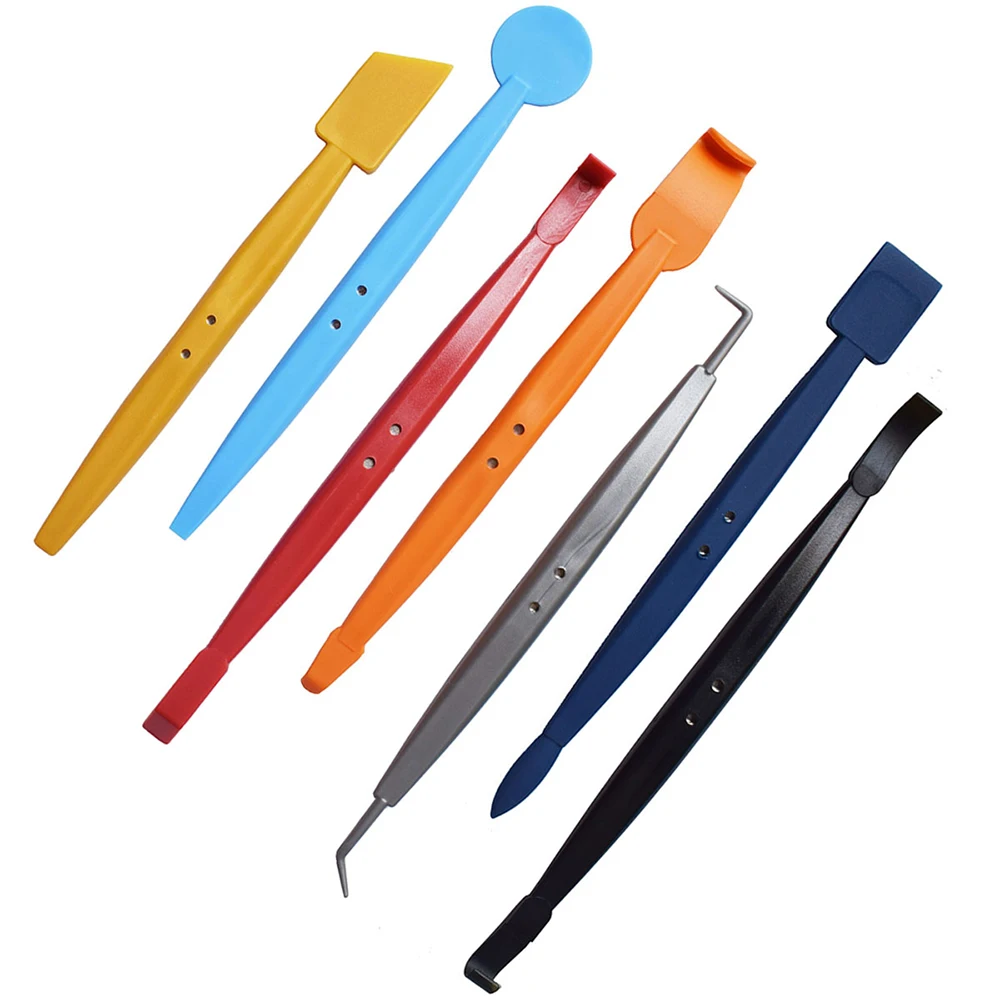 7pcs Long Handle Magnetic Squeegee Car Wrap Brush Scraper With Magnet Decal Sticker Glue Remover Window Tints Repair Tools B20