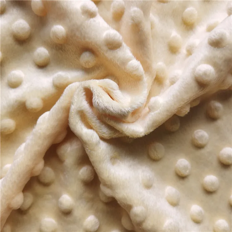 100% Polyester Soft Embossed Minky Dot Bubble Fabric For Making Baby