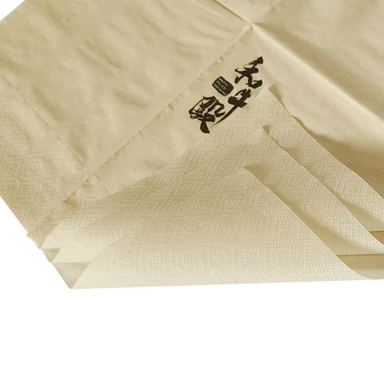 High Quality Dinner Napkin Paper Napkins Brown Restaurant Wholesale Cocktail Bamboo Pulp Printed Paper Napkins & Serviettes
