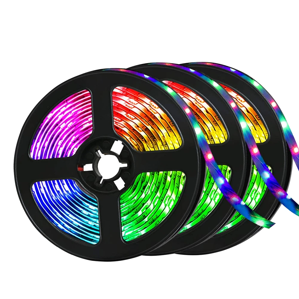 5050 smd 16.4ft/5m  60LEDs/m 300LEDs DC12V RGB color changing waterproof IP20 white PCB board  LED strip lights
