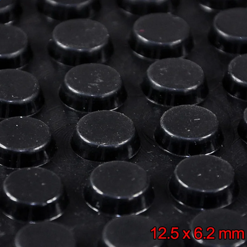 12.5*6.2 mm Self Adhesive Silicone Flat Foot Pad Rubber Anti Slip Bumper Pads, Black and Clear