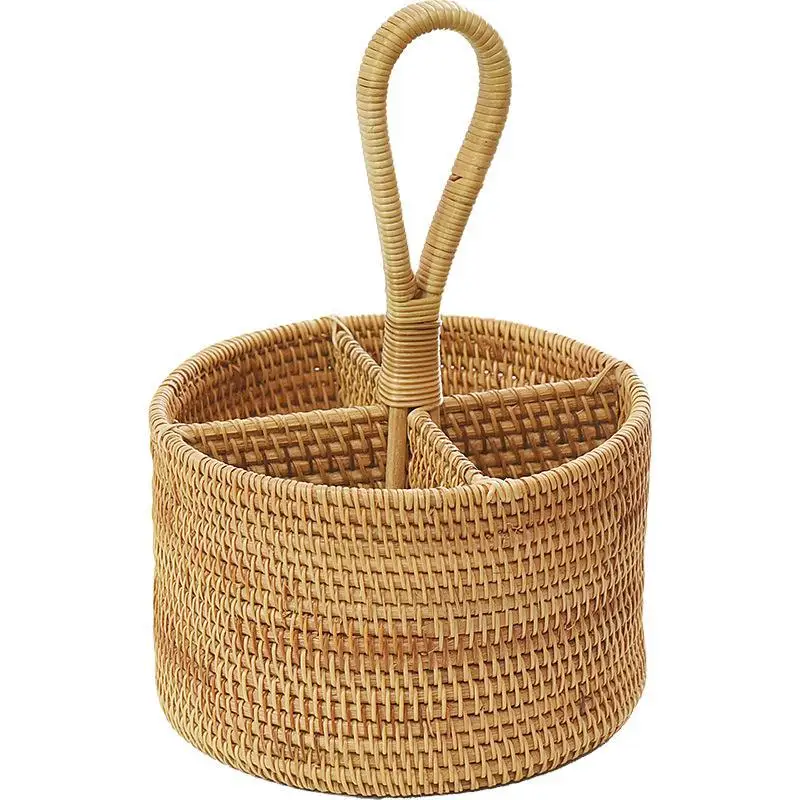 Factory Price Popular Snack Jewelry Home Office Segment Rattan Wicker Storage Basket