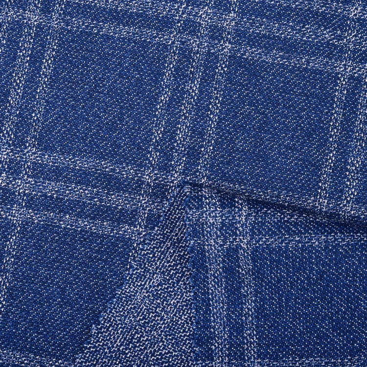 Hot Sale 2024 Classic Men White Striped Plaid Tr Suit Fabric Polyester Viscose Blue Suiting Stripes Fabric